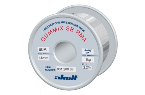 Almit - SOLDEERDRAAD GUMMIX SB RMA P2 SN60 - FLUX 2,5% - 0,5mm - 500g