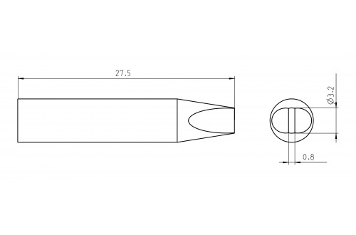 WELLER - TIP CHISEL RTU 032 S MS 3,2x0,8mm