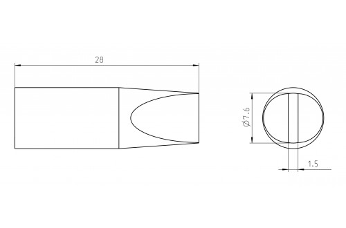 WELLER - PANNE TOURNEVIS RTU 076 S MS 7,6x1,5mm