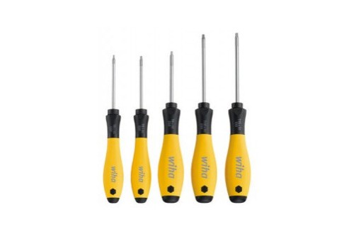 WIHA - Jeu de tournevis TORX® SoftFinish® ESD, 5 pièces 362ESD K5