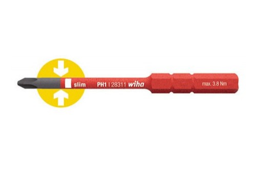 WIHA - Embout slimBit SoftFinish® electric, Phillips.