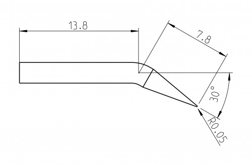 WELLER - TIP CONICAL BENT RTP 001 C X MS 0,1mm
