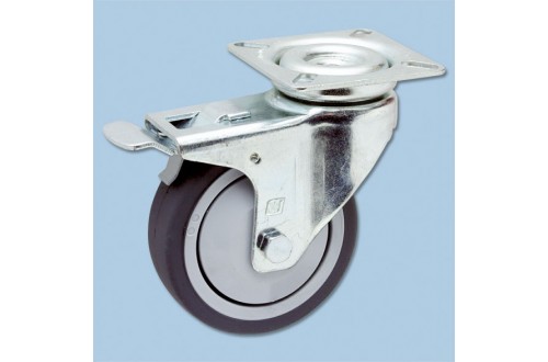  - ESD WHEEL W.PLATE+BRAKE 60x60, 100x25MM