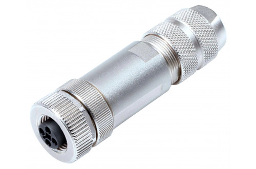 BINDER - M12-T, screw clamp, iris spring, shieldable, for power supply