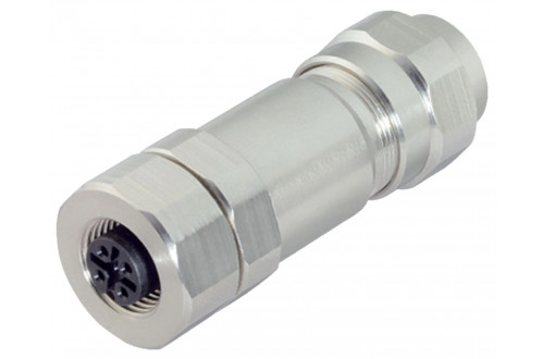 BINDER - M12-A, screw clamp, shielding ring, shieldable, stainless