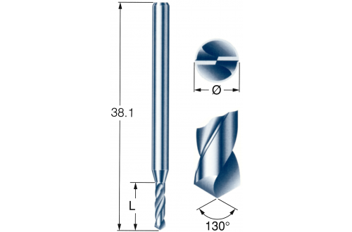 HP TEC - STANDARD DRILL CT D1.00mm L10.5mm