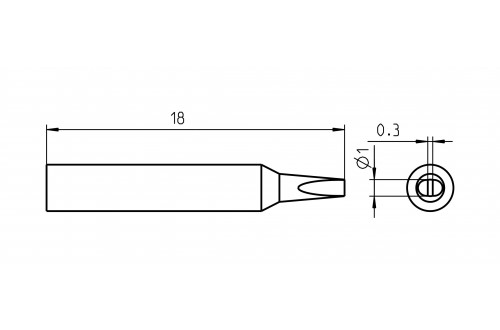 WELLER - TIP CHISEL RTM 010 S 1,0x0,3mm