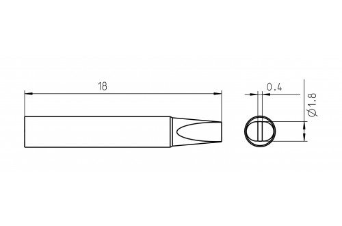 WELLER - TIP CHISEL RTM 018 S 1,8x0,4mm