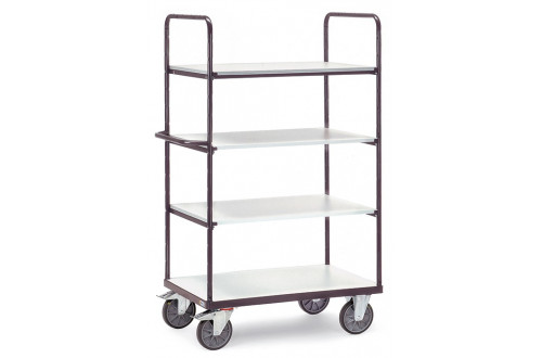  - ESD SHELVED TROLLEY, 4 SHELVES, WITH HANDLE, 1200x800mm, 600kg