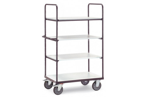  - ESD SHELVED TROLLEY, 4 SHELVES, WITH HANDLE, 1000x600mm, 600kg