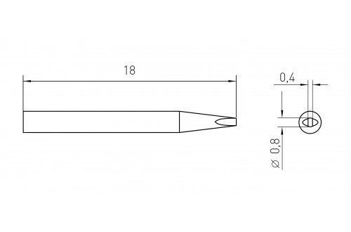 WELLER - SOLDERING TIP RTM 008 S MS  (RT9MS)