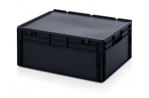  - ESD EURO CONTAINER WITH HINGE LID 80x60x34cm