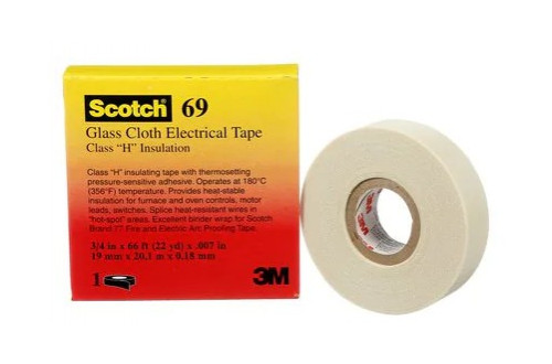 3M - GLASS CLOTH TAPE 69, WHITE, 25mm x 33m x 0,18mm