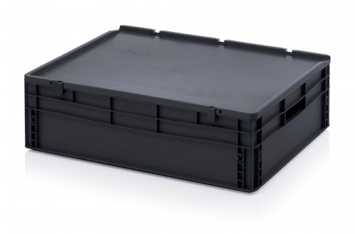  - ESD EURO CONTAINER WITH HINGE LID 80x60x24cm