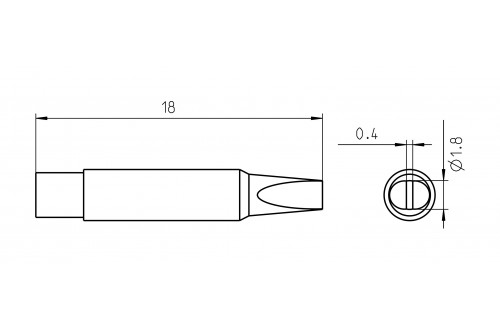 WELLER - BEITELVORM STIFT RTM 018 S MS 1,8x0,4mm