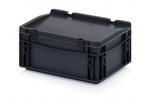  - ESD EURO CONTAINER WITH HINGE LID 30x20x13,5cm
