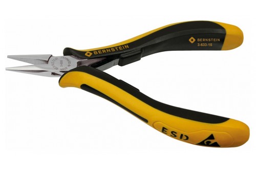 BERNSTEIN - SNIPE NOSE PLIERS POLISHLINE, 120MM, DISSIPATIVE BICOLOURED HAND GUARD