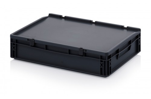  - ESD EURO CONTAINER WITH HINGE LID 60x40x13,5cm