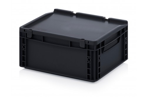  - ESD EURO CONTAINER WITH HINGE LID 40x30x18,5cm