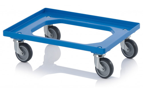  - COMPACT TRANSPORT TROLLEY WITH RUBBER WHEELS 62x42cm BLUE