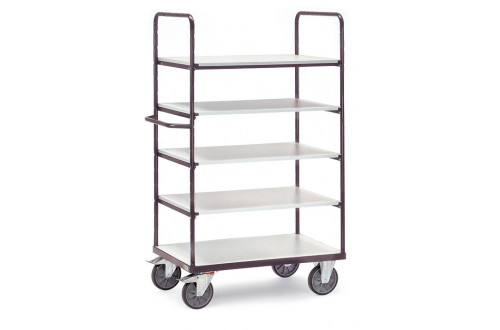  - ESD SHELVED TROLLEY, 5 SHELVES, WITH HANDLE, 1000x600mm, 600kg