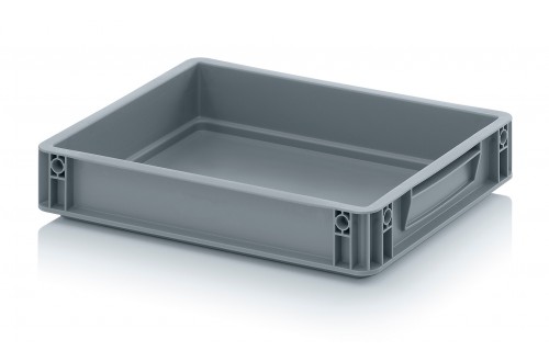  - EURO CONTAINER SOLID 40x30x7,5cm GREY