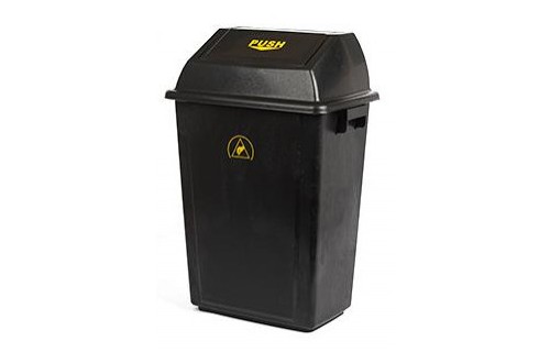  - ESD WASTE BIN 410x280x600mm WITH LID 40L CAPACITY