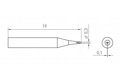 WELLER - SOLDERING TIP RTM 003 S NW  (RT1SCNW) CHROMED - NON WETTABLE