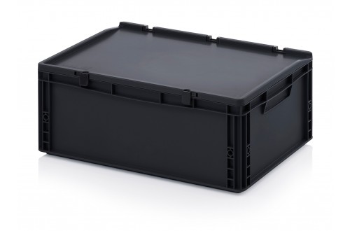  - ESD EURO CONTAINER WITH HINGE LID 60x40x23,5cm