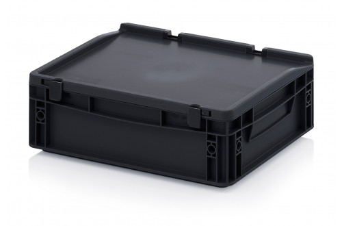  - ESD EURO CONTAINER WITH HINGE LID 40x30x13,5cm