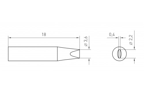 WELLER - SOLDERING TIP RTM 022 S MS  (RT8MS)