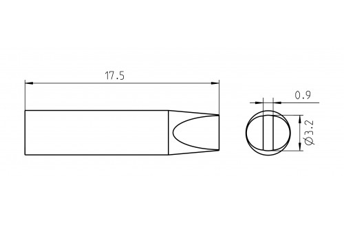WELLER - TIP CHISEL RTM 032 S 3,2x0,9mm