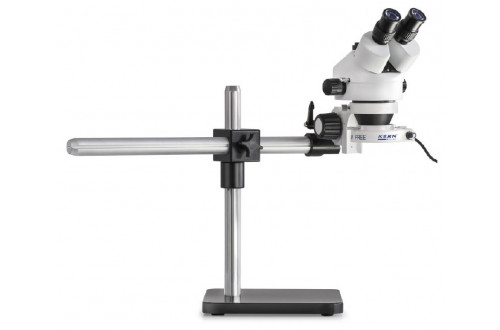 KERN - KIT MICROSCOPE STEREO AVEC BRAS TELESCOPIQUE SIMPLE, ANNEAU LUMINEUX 4,5W, TRINOCULAIRE, PRISE EU