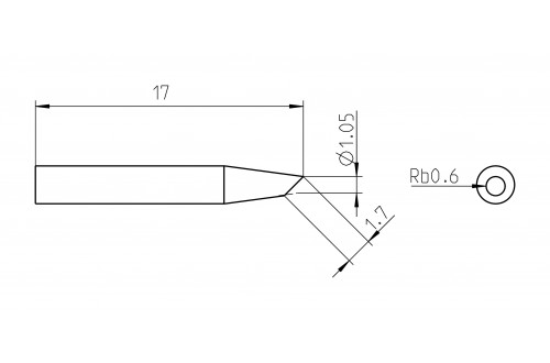 WELLER - TIP BEVEL CUT RTP 012 B 1,2mm