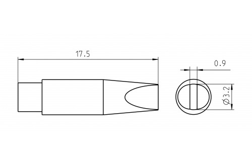 WELLER - BEITELVORM STIFT RTM 032 S MS 3,2x0,9mm