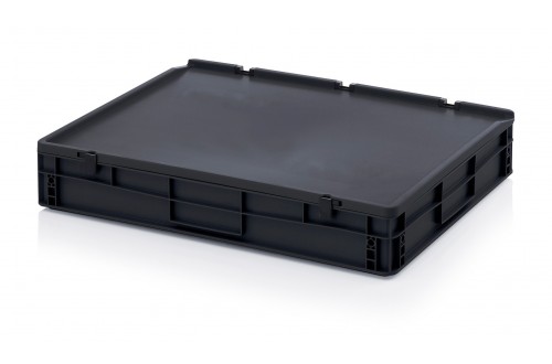  - ESD EURO CONTAINER WITH HINGE LID 80x60x14cm