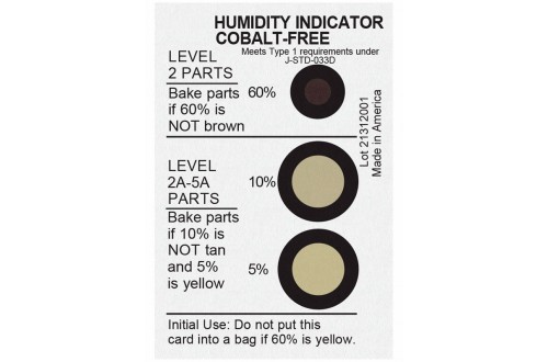  - Kobaltvrije vochtigheidsindicatorkaart 5, 10, 60%