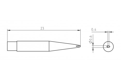 WELLER - TIP CHISEL RTM 006 S MS 0,6x0,4mm