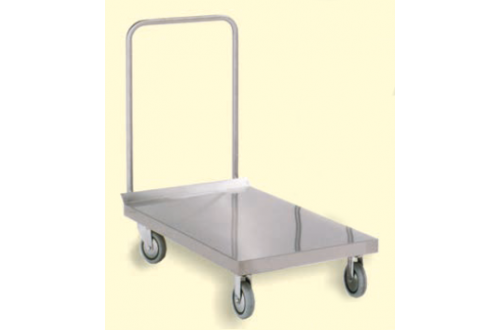 ITECO - Stainless steel trolley with single sheet metal shelf