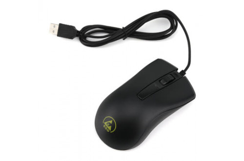  - ANTISTATIC PC MOUSE, USB CONNECTION, COLOR BLACK - PERMANENT ANTISTATIC