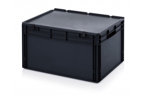  - ESD EURO CONTAINER WITH HINGE LID 80x60x44cm